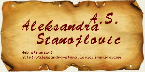 Aleksandra Stanojlović vizit kartica
